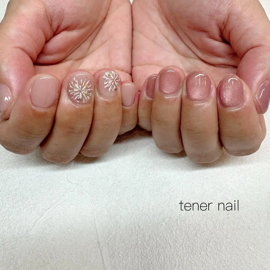 ネイル マグネットネイル ピンク ハンドネイル テネルネイル tener nailのネイルデザイン