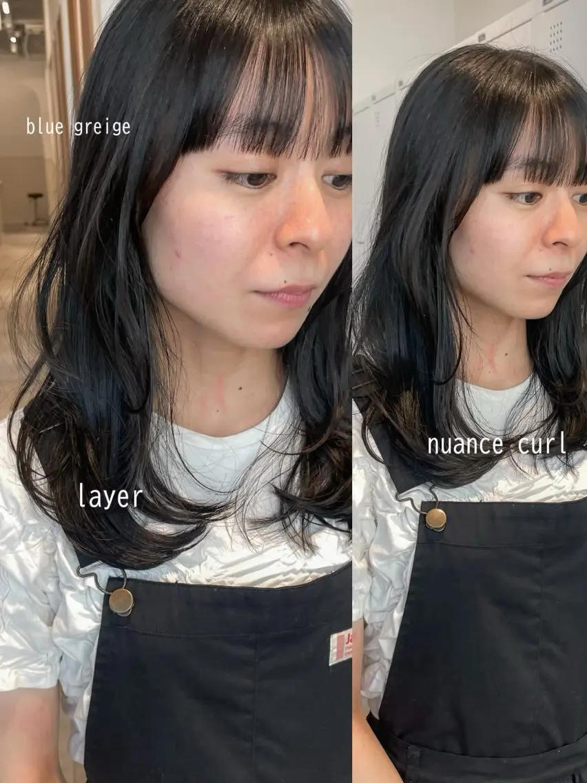 セミロング カラー パーマ セミロングパーマ カット ヘアカラー パーマ 抜け感ボブ×パーマ |kazaneのヘアスタイル