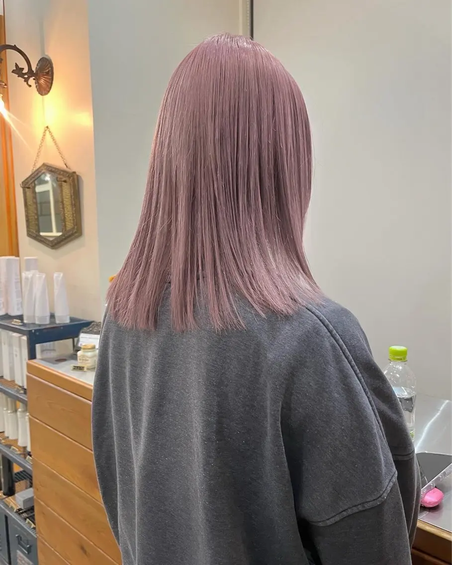 ミディアム カラー ベージュカラー ブリーチ ラベンダーカラー ピンクカラー ピンクラベンダー ハイトーン🦢 Natsumiのヘアスタイル