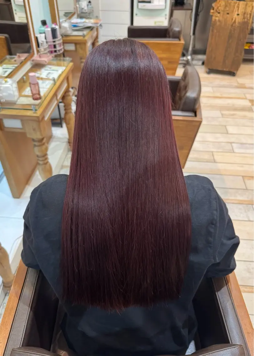 【うる艶!人気】前髪カット+艶カラー+1stepトリートメント ✨コテ巻き込み✨の写真