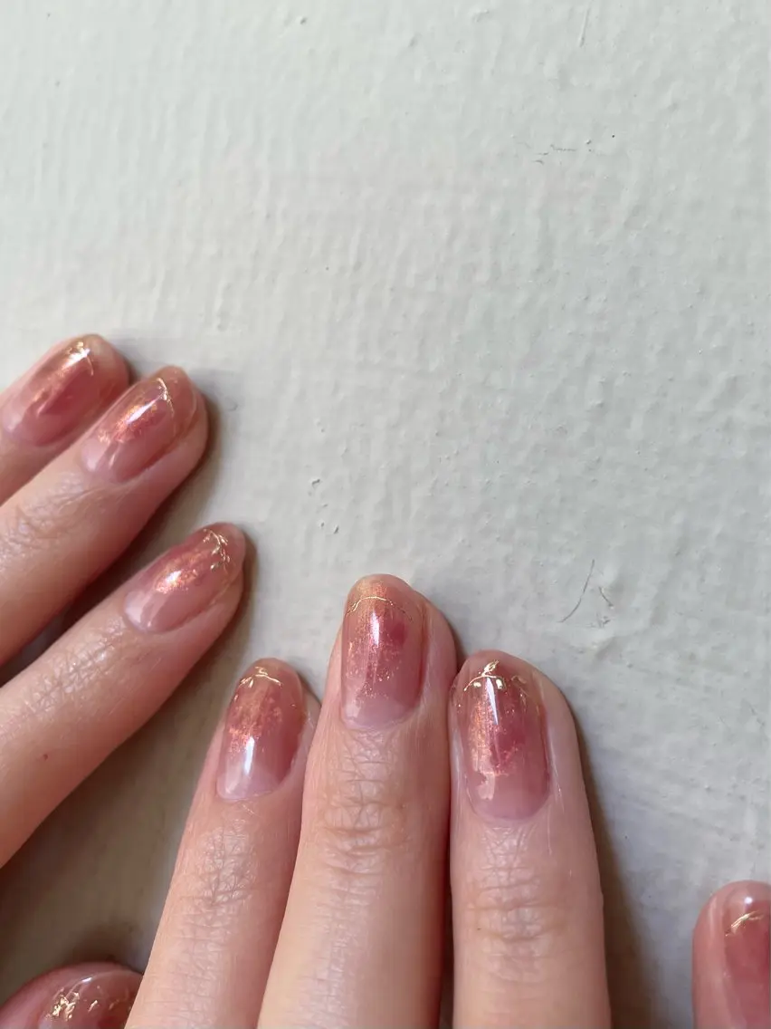 ネイル キラキラネイル ニュアンスネイル ピンク ハンドネイル cachette mのネイルデザイン