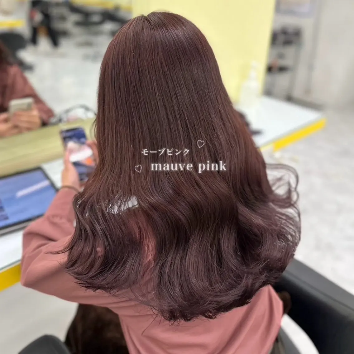 セミロング カラー カット トリートメント ヘッドスパ ヘアセット 韓国風艶髪🎀 暖色カラー🤍のヘアスタイル