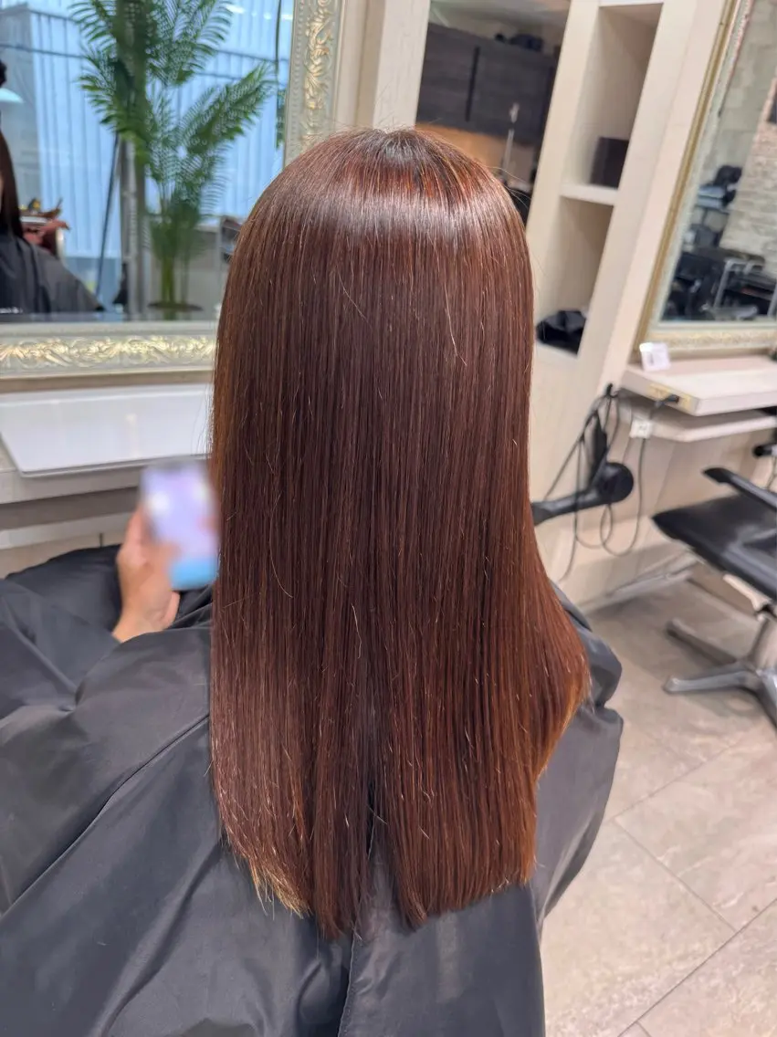 ロング 縮毛矯正 平野 世菜のヘアスタイル