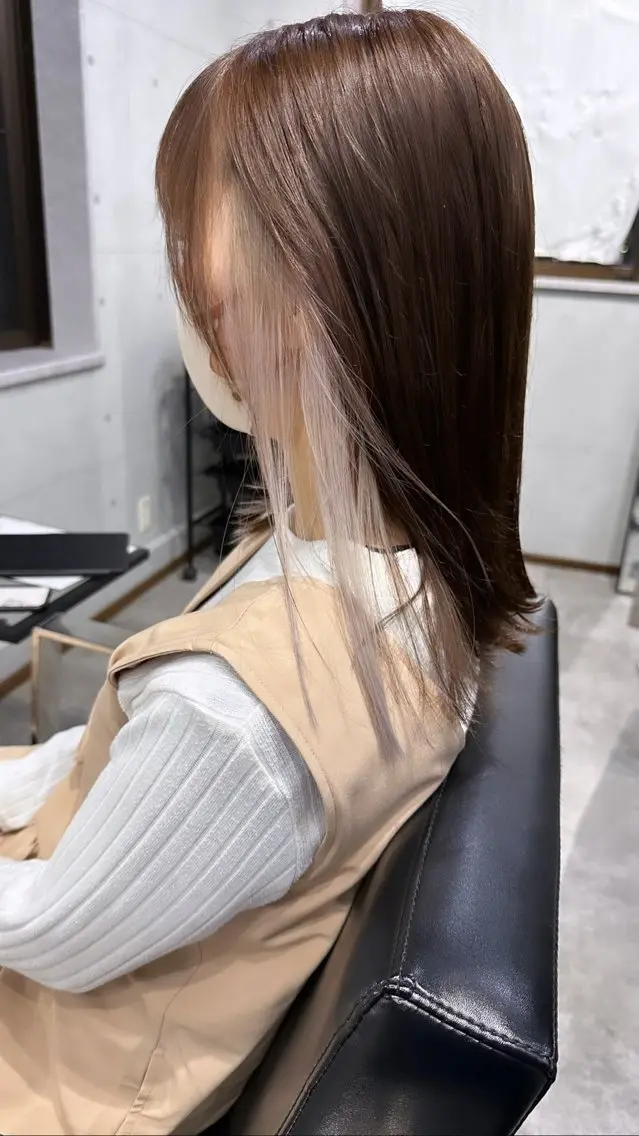 セミロング ボブ くびれヘア くせ毛 髪質改善 切りっぱなしロブ REVE 美容室のヘアスタイル