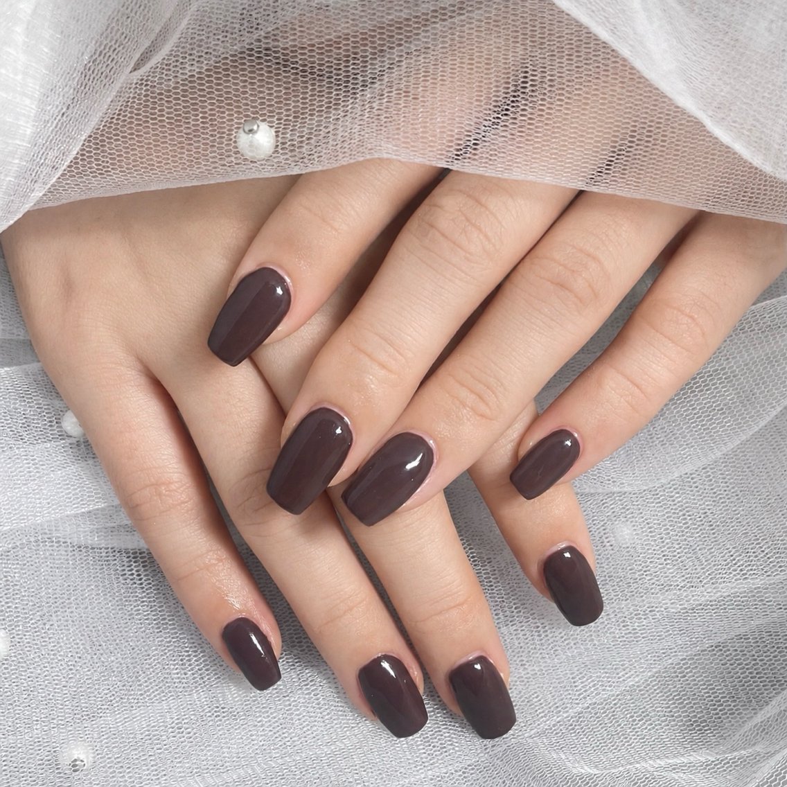 ネイル ブラウン ハンドネイル Chul Nail 愛莉のネイルデザイン