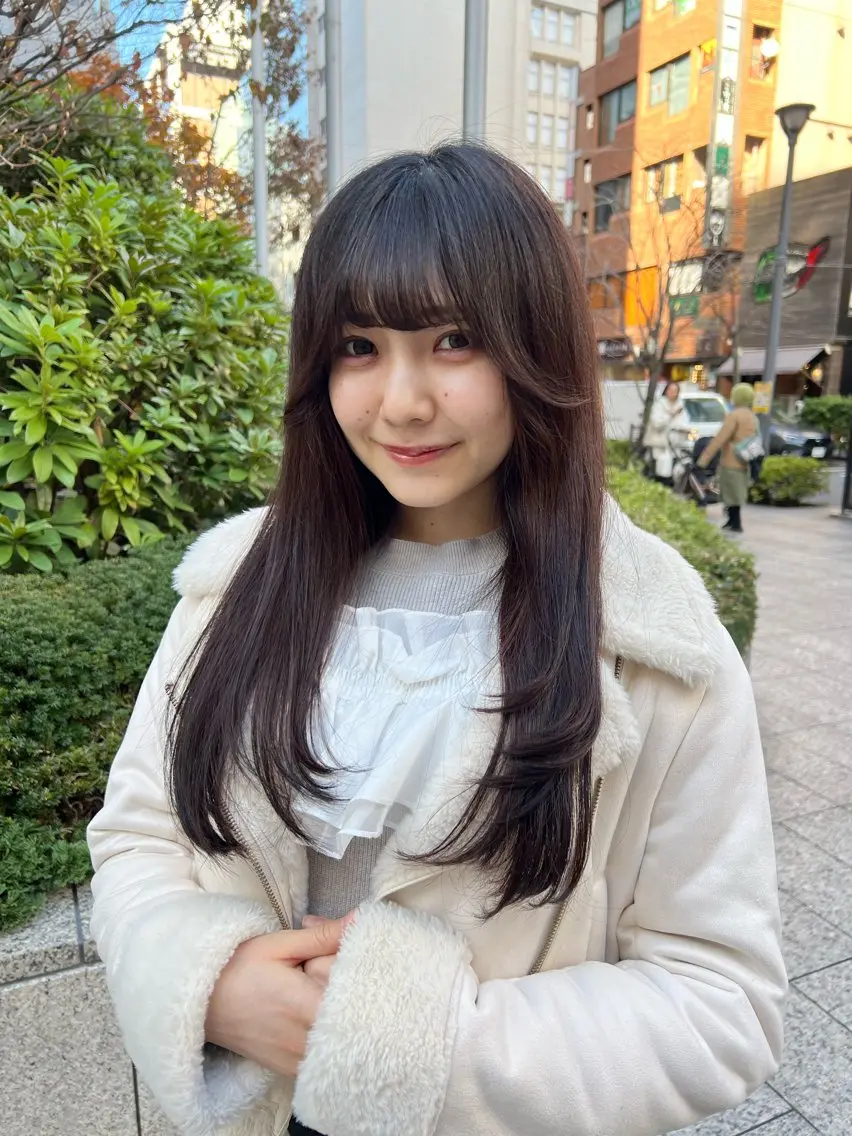 ロング カラー ロングレイヤー ブラウンカラー ダークブラウン レイヤーカット ロング カット ヘアカラー トリートメント 新井翼/銀座 メンズパーマ/のヘアスタイル