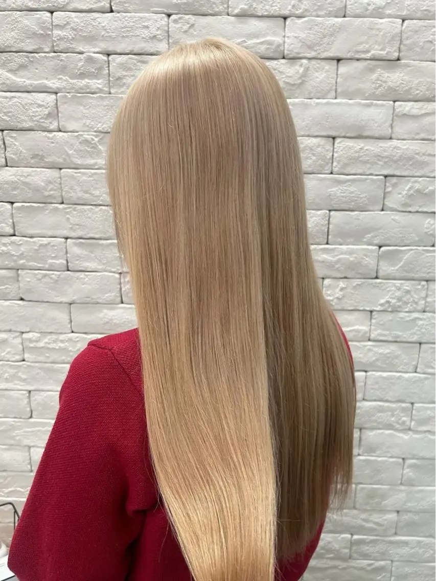 ロング カラー ベージュカラー ブリーチ ヘアカラー ブリーチ透明感カラー 🍀mizuki🍀のヘアスタイル