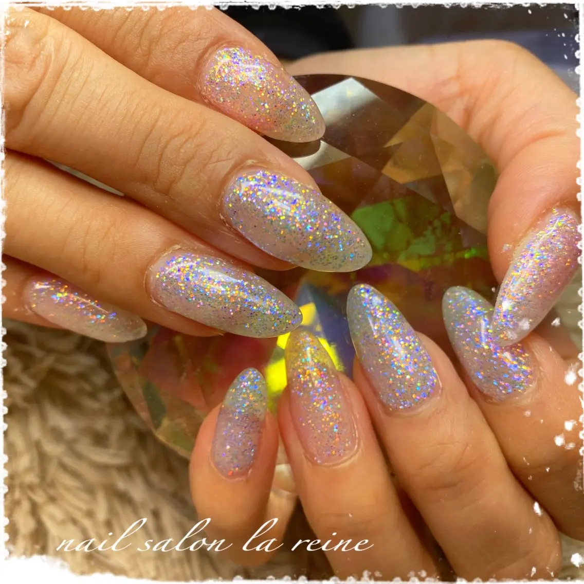 ネイル キラキラネイル ラメ(グリッター) ワンカラーネイル ハンドネイル nail salon la reineのネイルデザイン