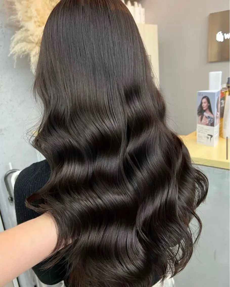 ロング カット ヘアカラー トリートメント ヘアセット プル艶職人/ にしものヘアスタイル