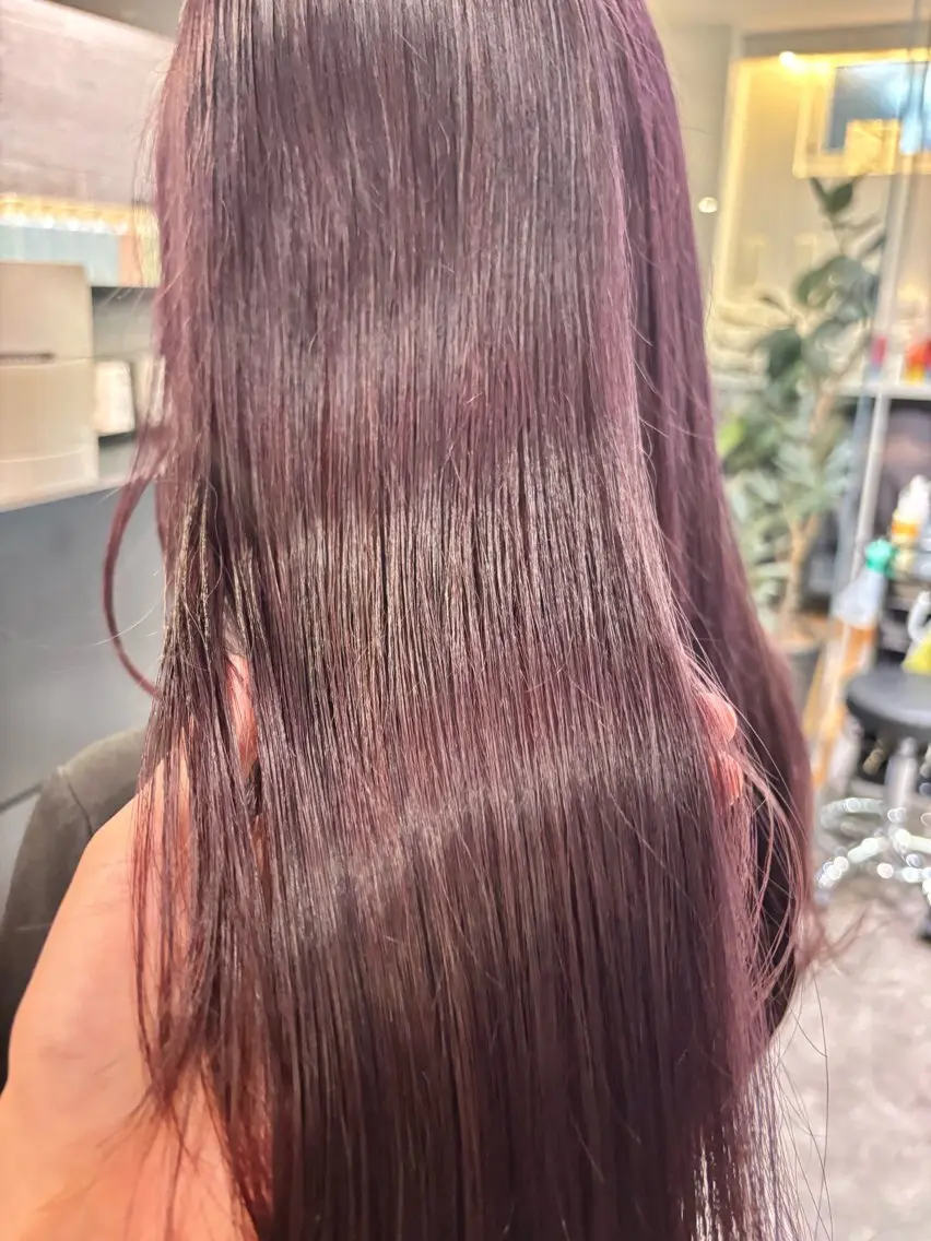 ロング カラー ベージュカラー ラベンダーカラー ブリーチなし ダブルカラー/ゆなのヘアスタイル