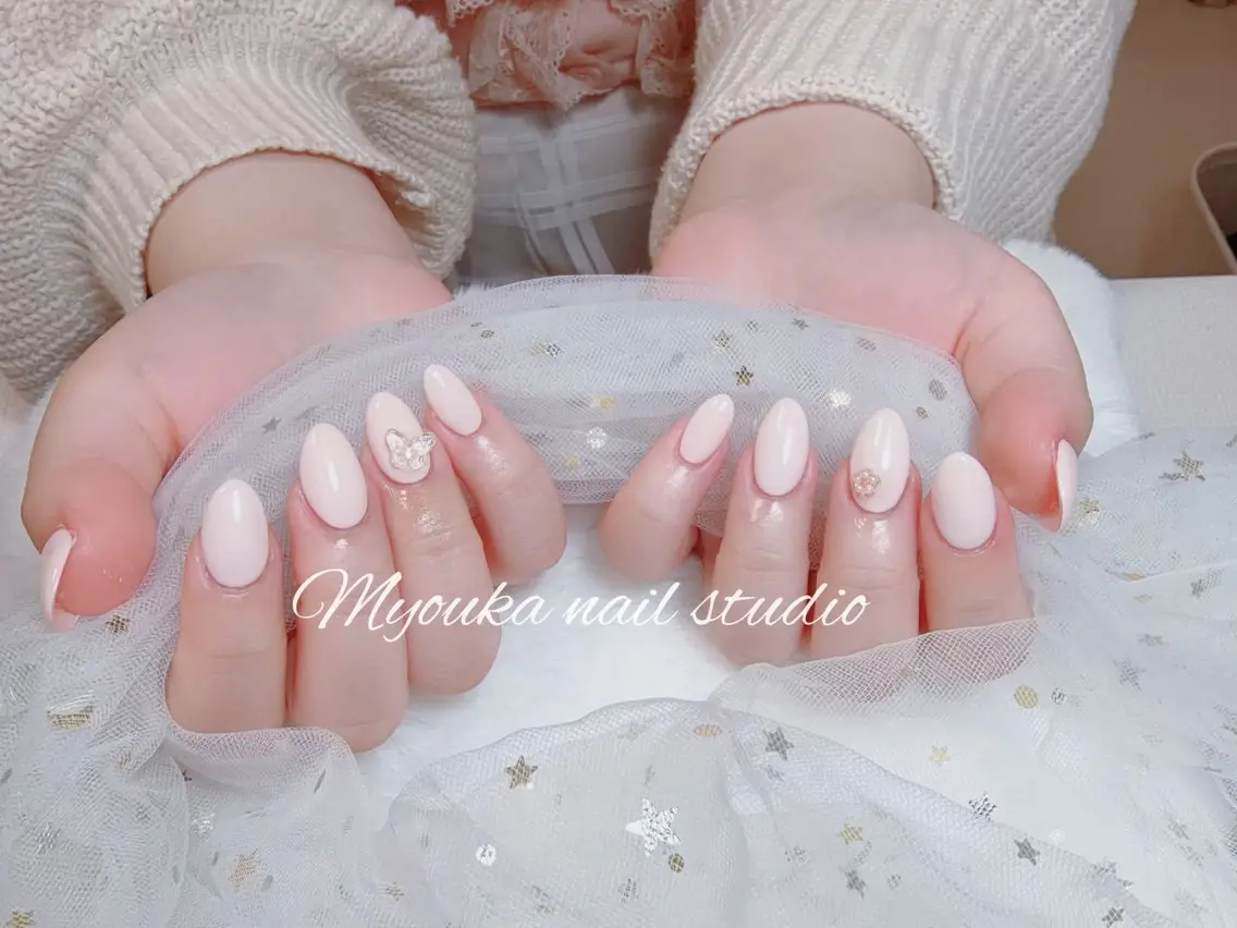 ネイル チークネイル 長さ出し フットネイル ジェルネイル グラデーション ハンドネイル ハンドケア Myouka 板橋区大山駅前店のネイルデザイン