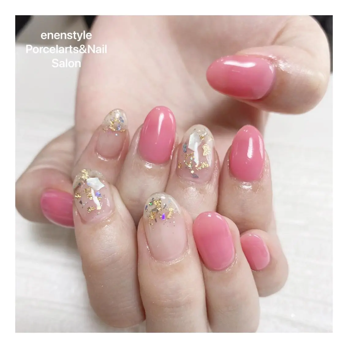 ミディアム ネイル ハンドネイル 🐾enen style 🐾のネイルデザイン