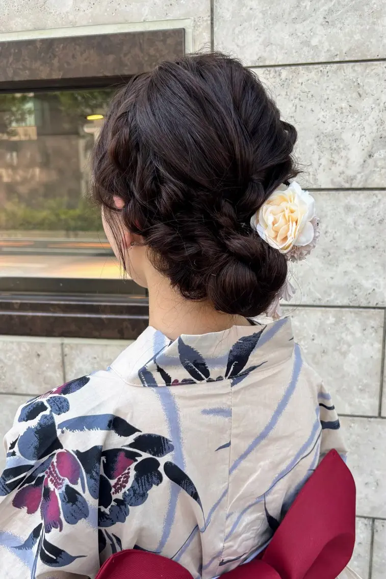 ロング 着付け 似合わせカット⌇ヘア セット⌇A i‎🤍のヘアスタイル