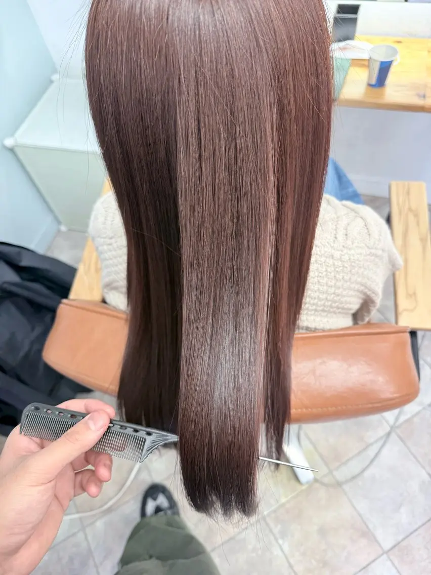 ミディアム ピンクブラウン 永木 楓のヘアスタイル