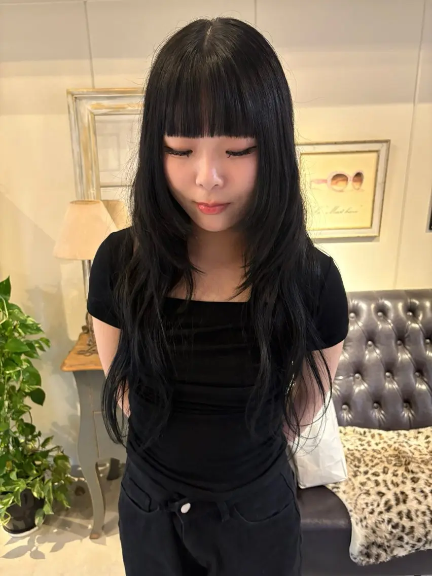 ロング カラー 顔周りカット カット ヘアカラー ichika/福岡 /透明感カラー🤎のヘアスタイル