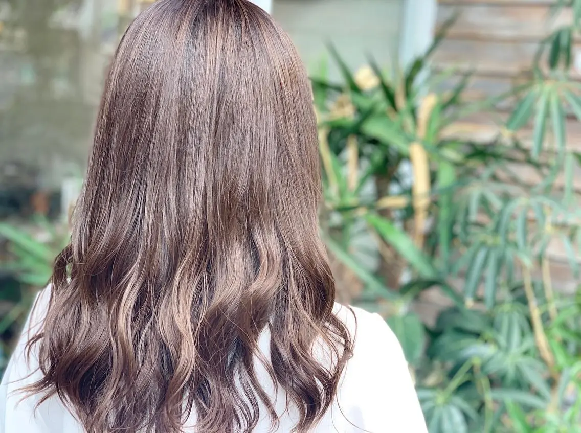 ロング カラー カット パーマ あべ ゆうかのヘアスタイル