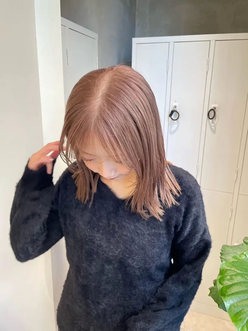 ショート hana🍑 ブリーチなしピンクのヘアスタイル