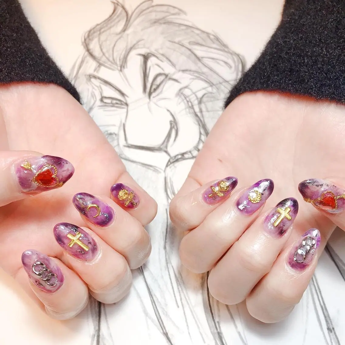 ネイル 大理石ネイル(マーブル) owlnail /持込みデザイン専門のネイルデザイン