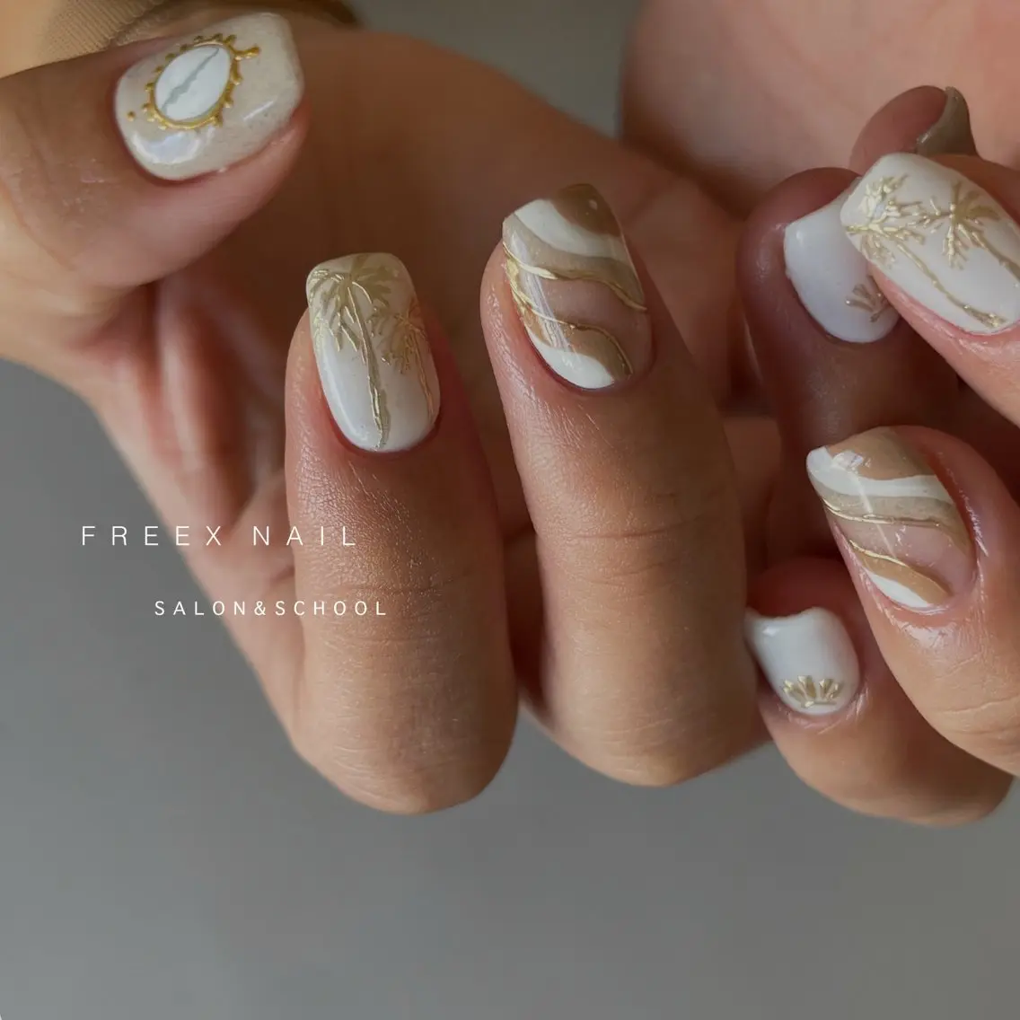 ネイル 夏ネイル ハンドネイル フットネイル freex nail /ニュアンス/個性派のネイルデザイン