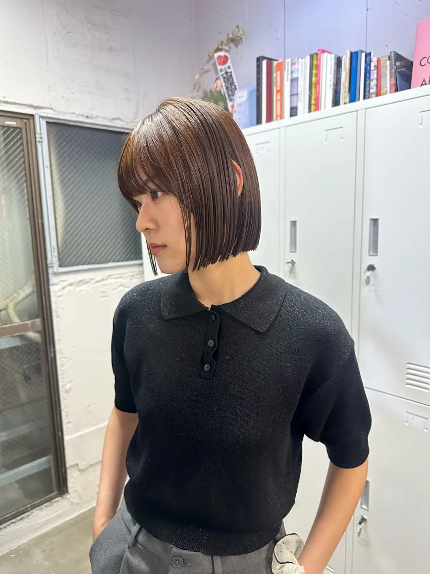 ショート 切りっぱなしボブ ボブ ハッシュカット🎀 レイヤーカットのヘアスタイル