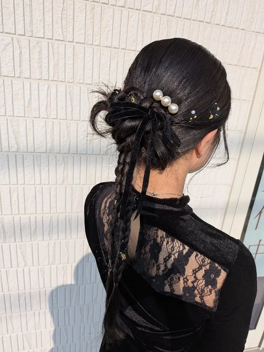 ロング ロング ヘアセット アミオーガニック カラーのヘアスタイル