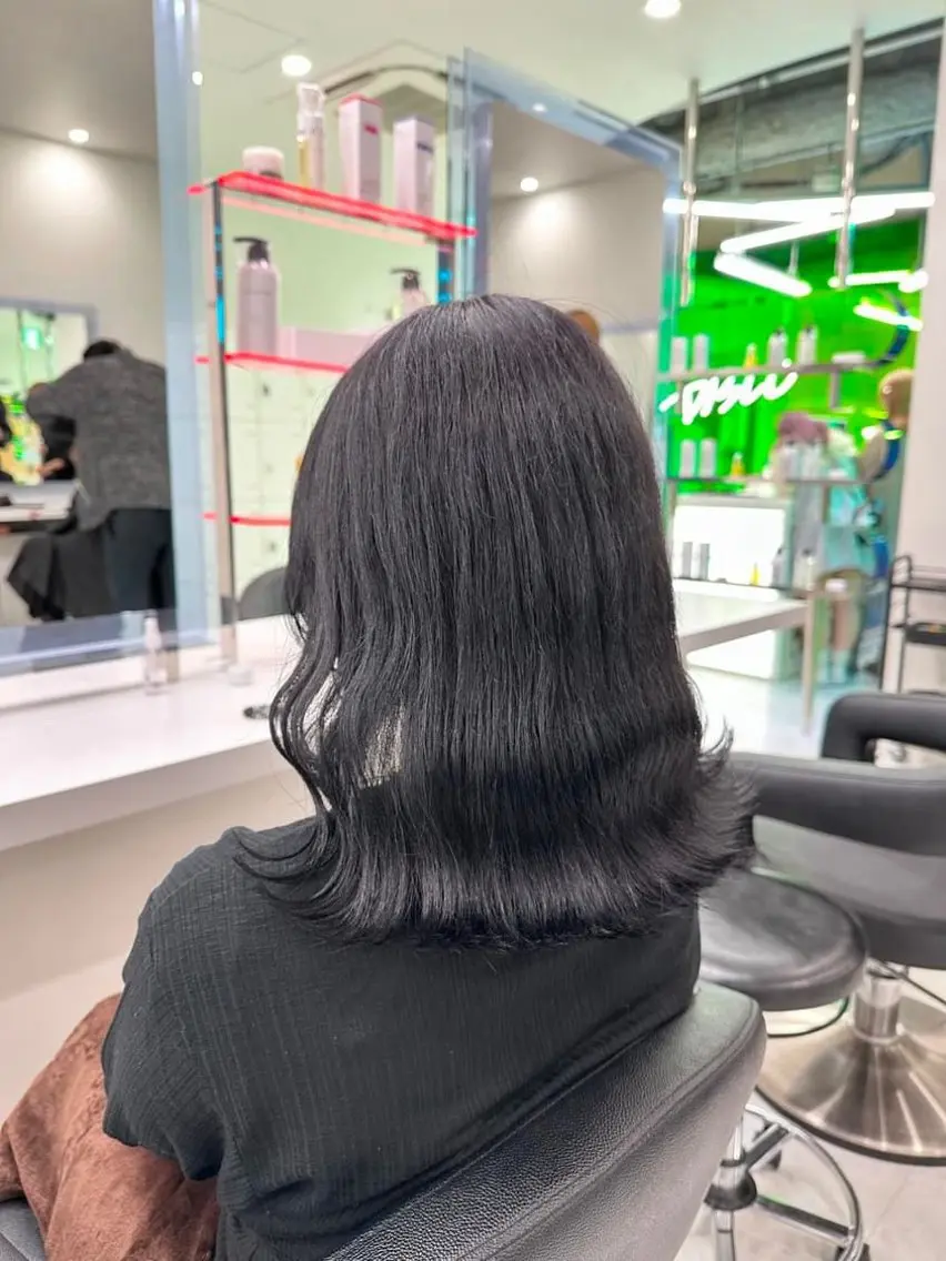 セミロング カラー ヘアアレンジ 💓色落ちまで綺麗な 垢抜けカラー💓のヘアスタイル