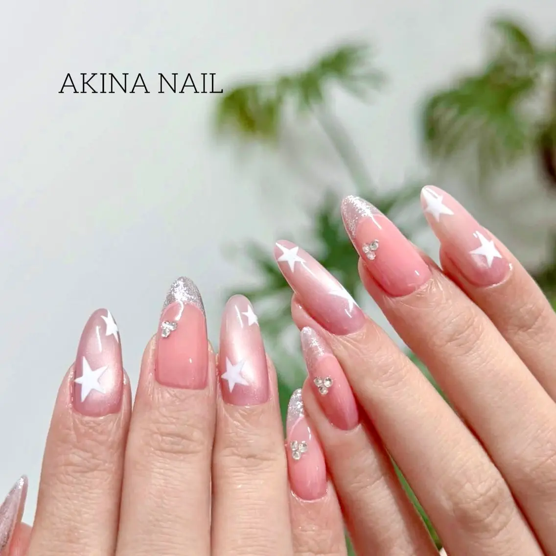 セミロング ハンドネイル Akina Nail 亀戸のネイルデザイン