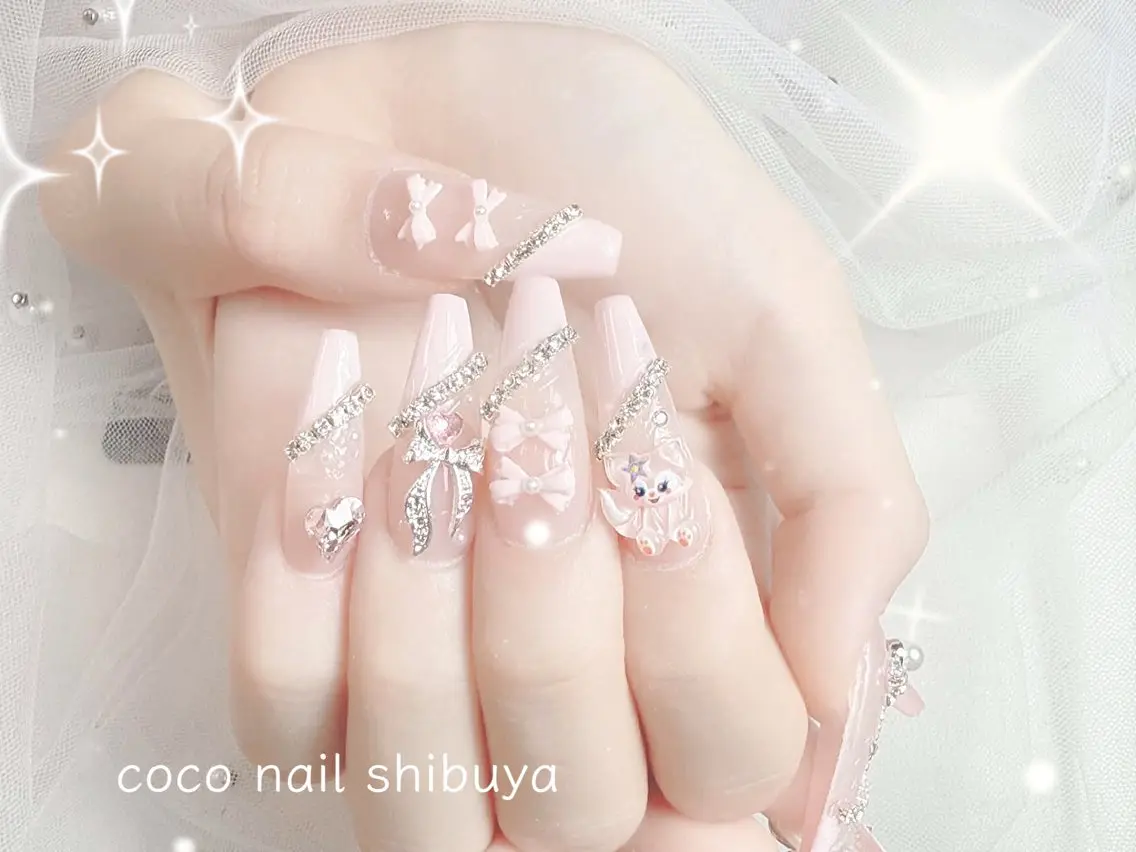 ネイル 長さ出し 韓国ネイル ロングネイル 持ち込み スーパーロングネイル ハンドネイル CoCo Nail 長さ出し専門店のネイルデザイン