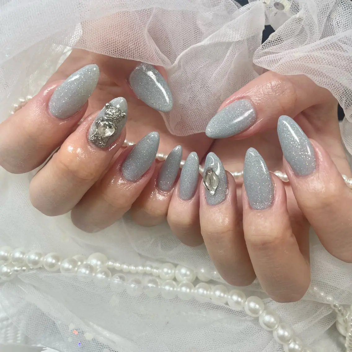 ネイル ブルー ハンドネイル 🎀AYAKO 🎀中韓ネイルのネイルデザイン
