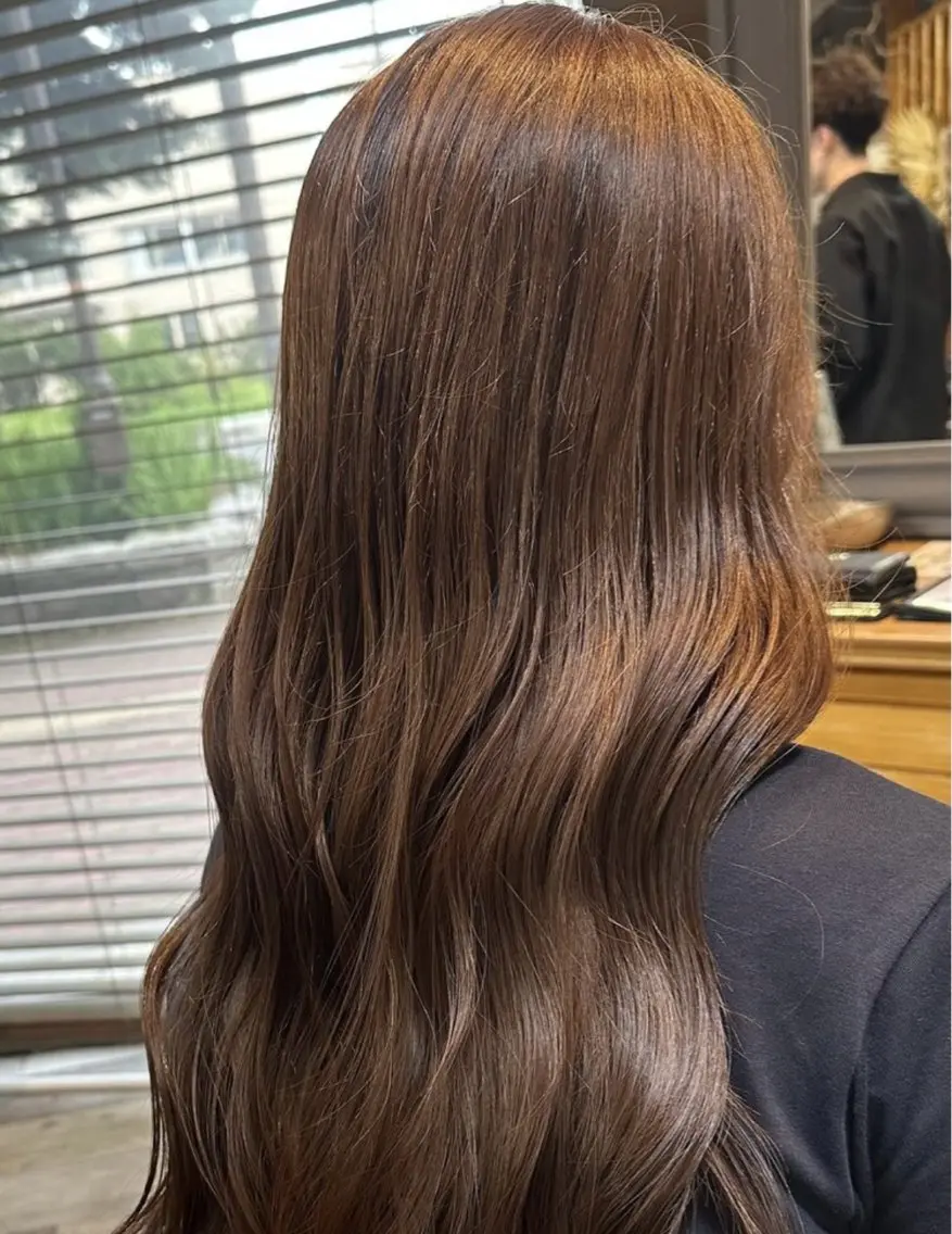 ロング カラー ベージュカラー ブラウンカラー オレンジ オレンジブラウン ヘアカラー トリートメント 和田 直也のヘアスタイル