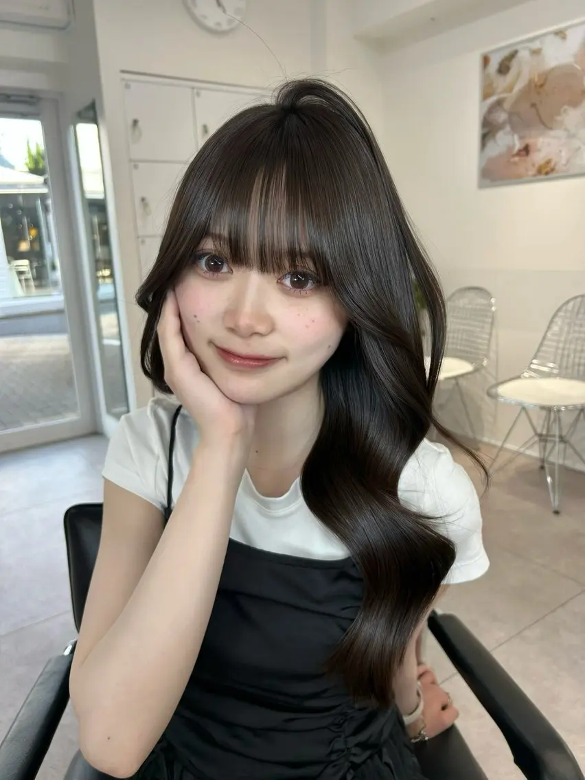 ロング カラー ヘアカラー 🫧巻ける縮毛矯正 🫧髪質改善リク🫧のヘアスタイル