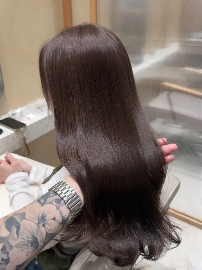 ロング チョコレートブラウン 髪質改善 カット ヘアカラー トリートメント 💎髪質改善/艶髪 💎mizuki💎のヘアスタイル