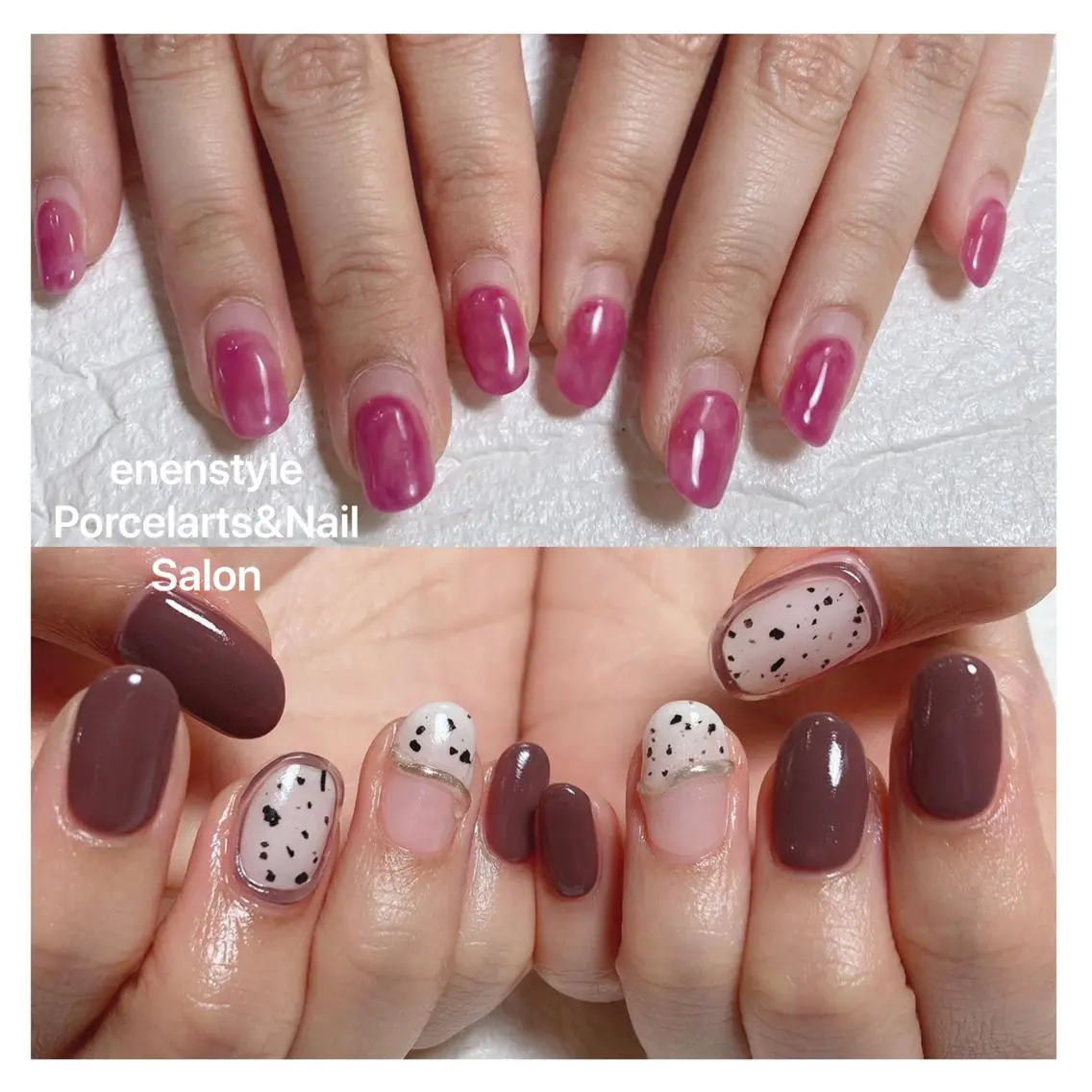 ミディアム ネイル ハンドネイル 🐾enen style 🐾のネイルデザイン