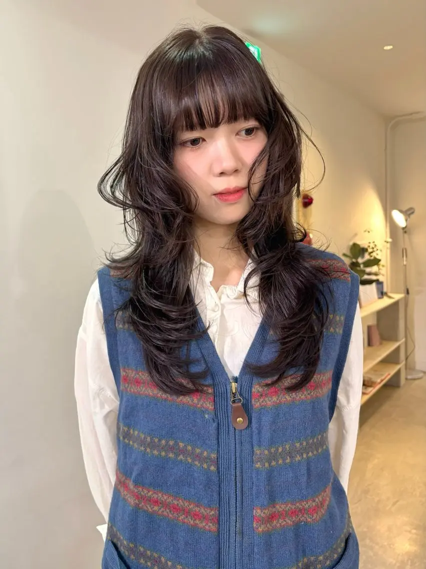 ロング カラー カット ヘアカラー mizuki/ピンク ベージュ.レイヤーのヘアスタイル