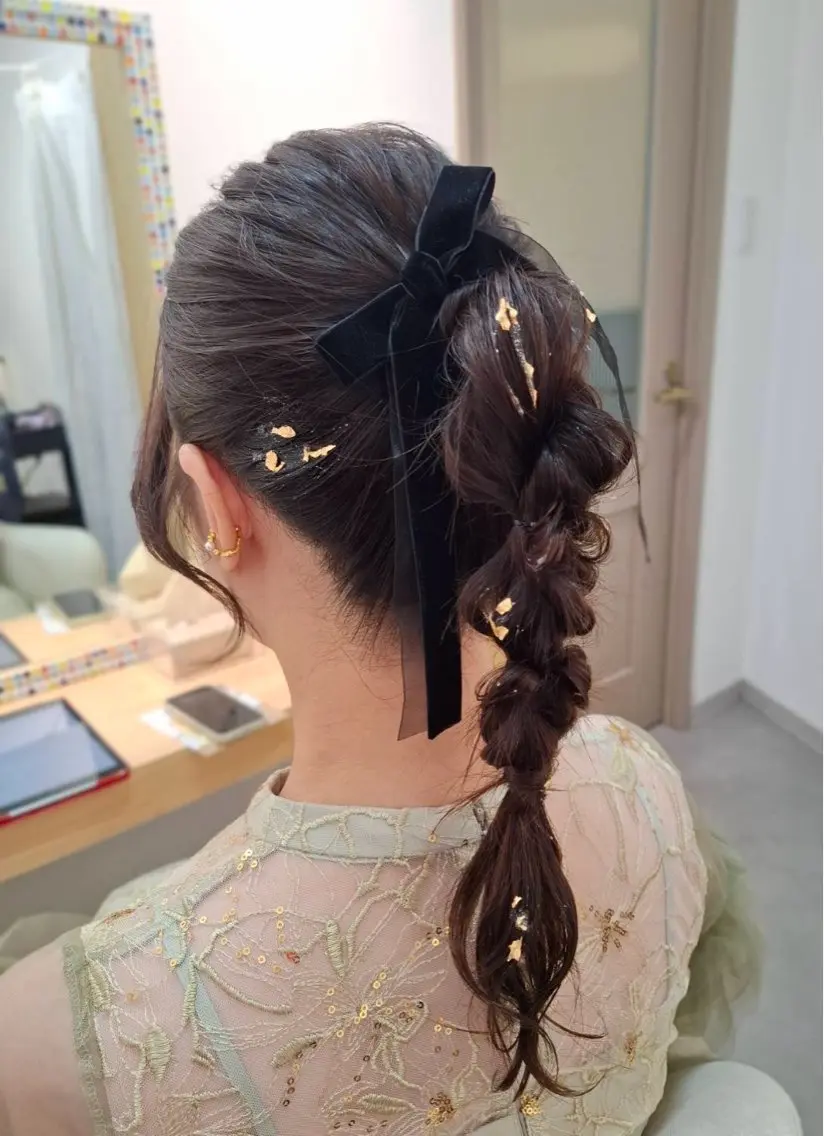 【ゆるふわアレンジ✨️】ヘアセット!韓国風カチモリも◎の写真
