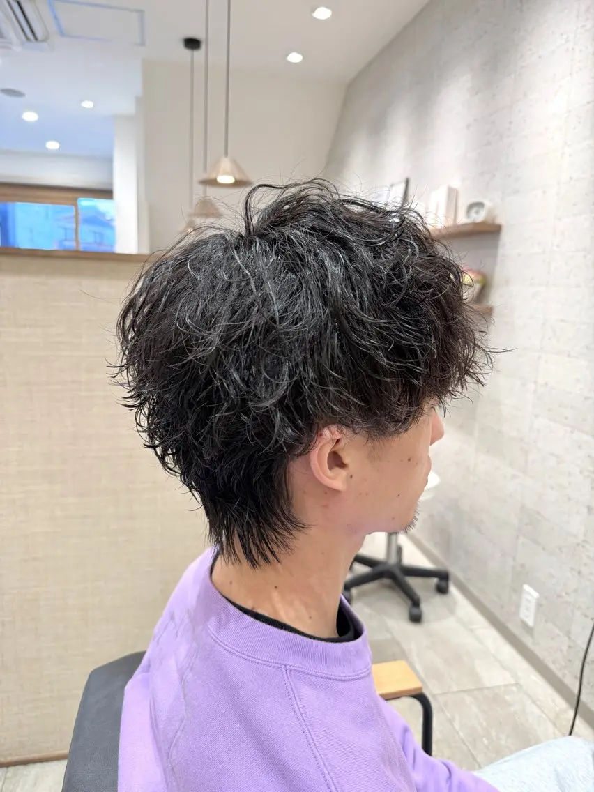 パーマ メンズ カット パーマ 深田 綾香のヘアスタイル