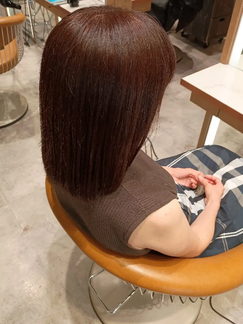 ミディアム カラー ブラウンカラー ヘアカラー Luce溝の口/ 孔喜のヘアスタイル