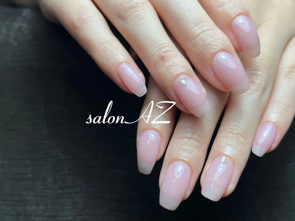 ネイル 桜ネイル 長さ出し フットネイル フレンチネイル ジェルネイル salon AZのネイルデザイン