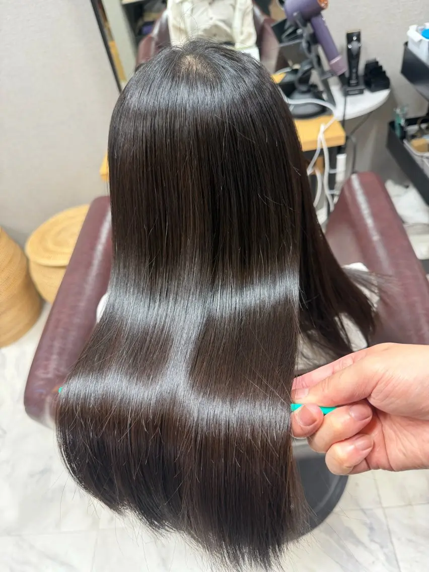 ロング カット 縮毛矯正 田中 洸樹のヘアスタイル