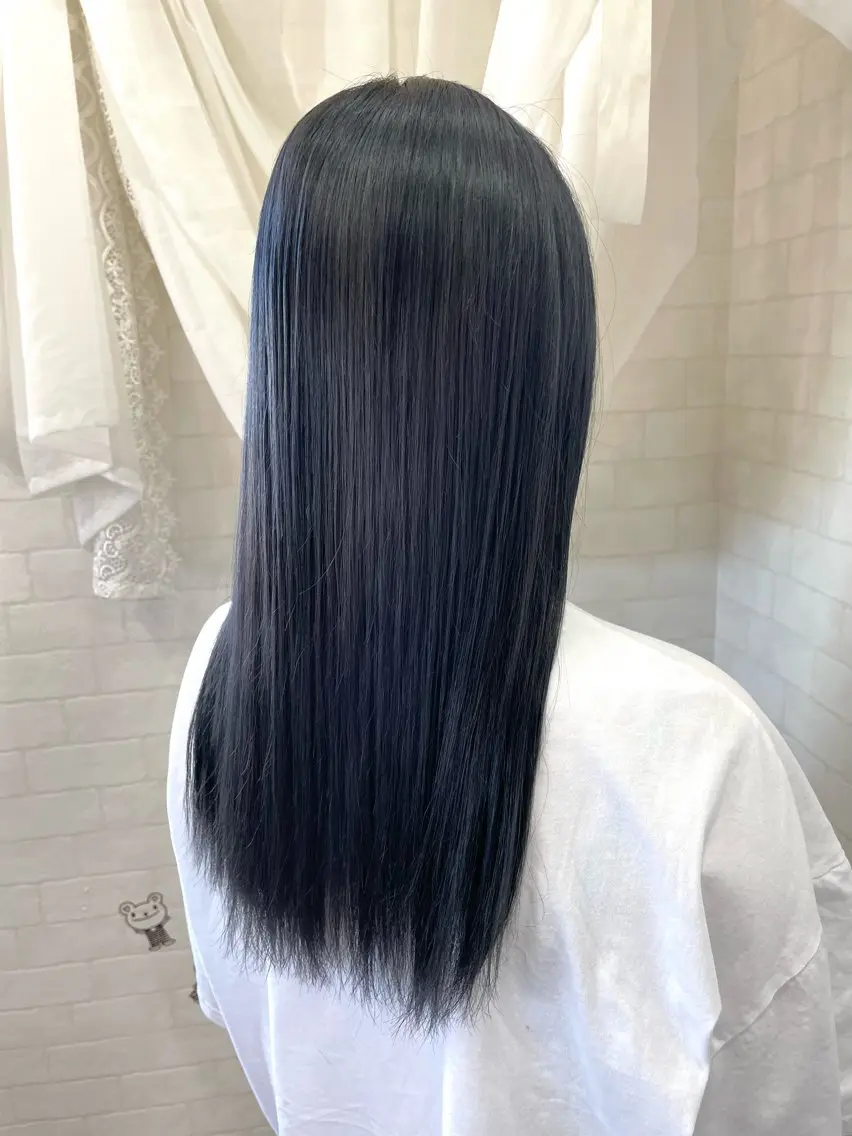 ロング カラー 黒髪 ブルーカラー ブルーブラック ヘアカラー トリートメント 堀一樹/ メンズヘア/パーマのヘアスタイル