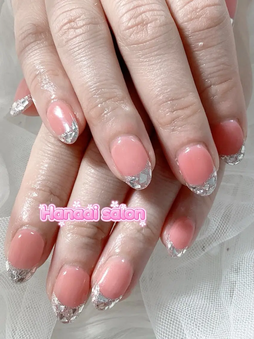 「ソフトジェルオフ込」「パラジェル込」人気ガラスフレンチ「マグネット色変更無料」の写真