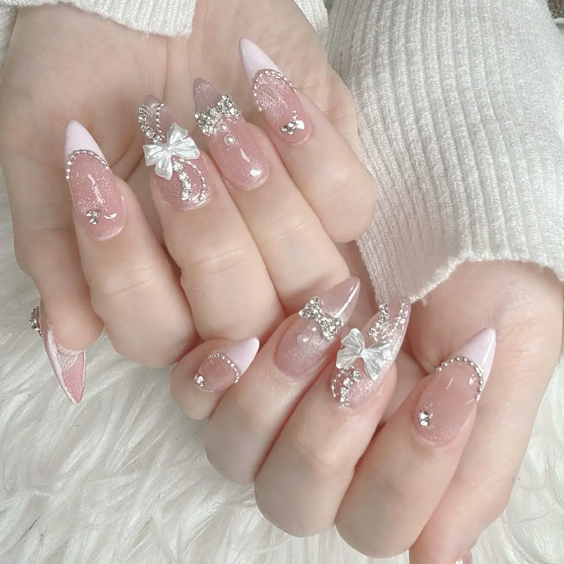 ネイル フットネイル フレンチネイル グラデーション 韓国ネイル ロングネイル ハンドネイル Hani Nail Salonのネイルデザイン