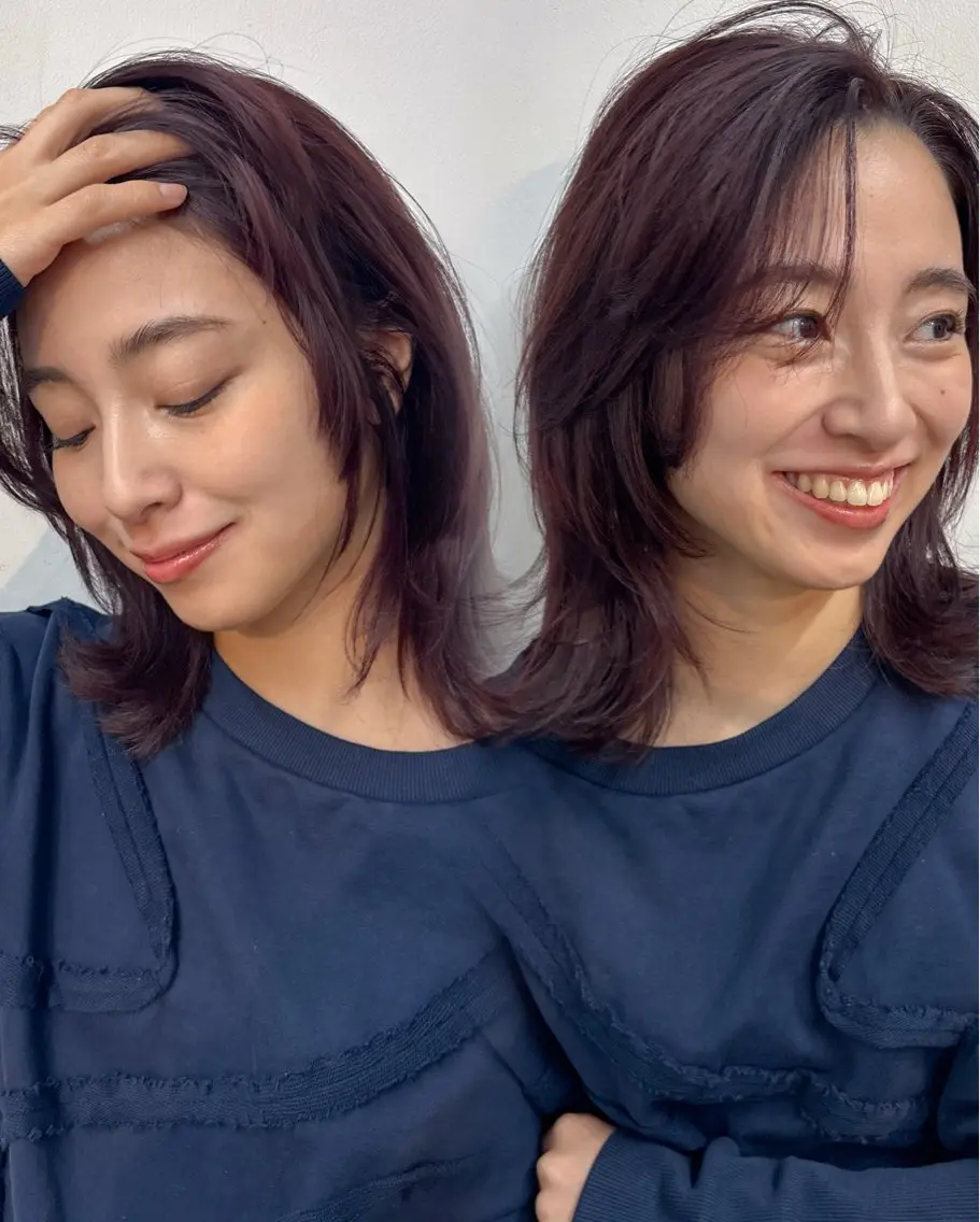 ミディアム カラー トリートメント カット ヘアカラー トリートメント ボブ/ミディアム 親しみやすさ/さくらのヘアスタイル