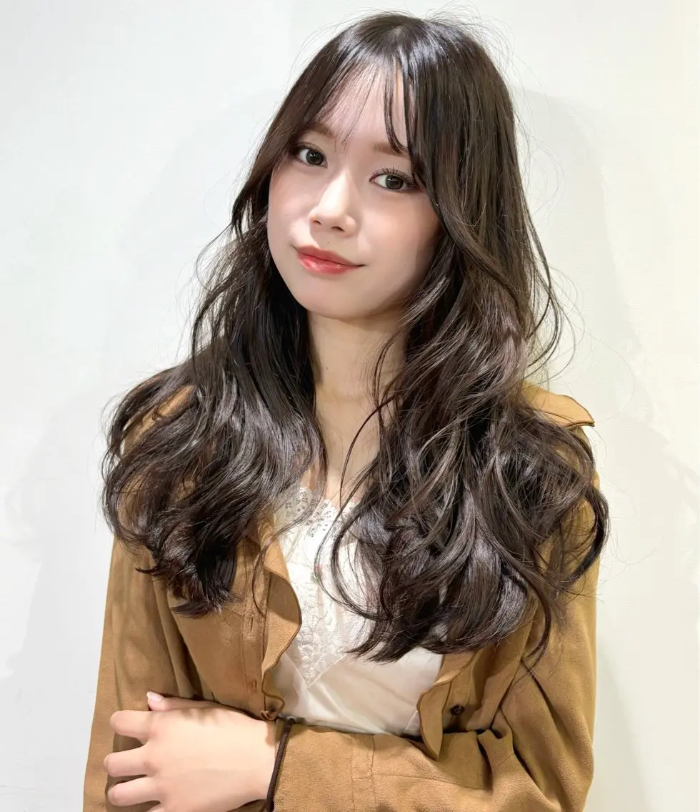 ロング カラー ブリーチ 透明感カラー ダブルカラー ブリーチなしカラー カット ヘアカラー mizuki/ピンク ベージュ.レイヤーのヘアスタイル
