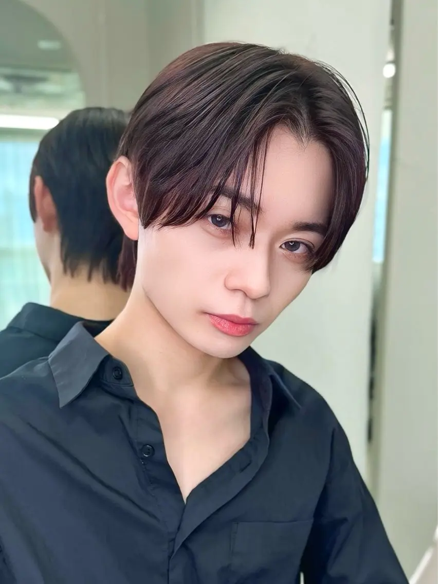 カラー メンズ センターパート ダウンパーマ カルマパーマ メンズ韓国風 メンズパーマ カット ヘアカラー トリートメント Ayuki /福岡/メンズカットのヘアスタイル