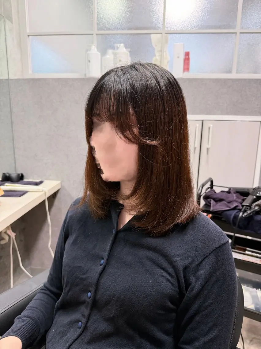 セミロング 韓国風ヘア レイヤーカット カット ヘッドスパ 加藤 あおいのヘアスタイル