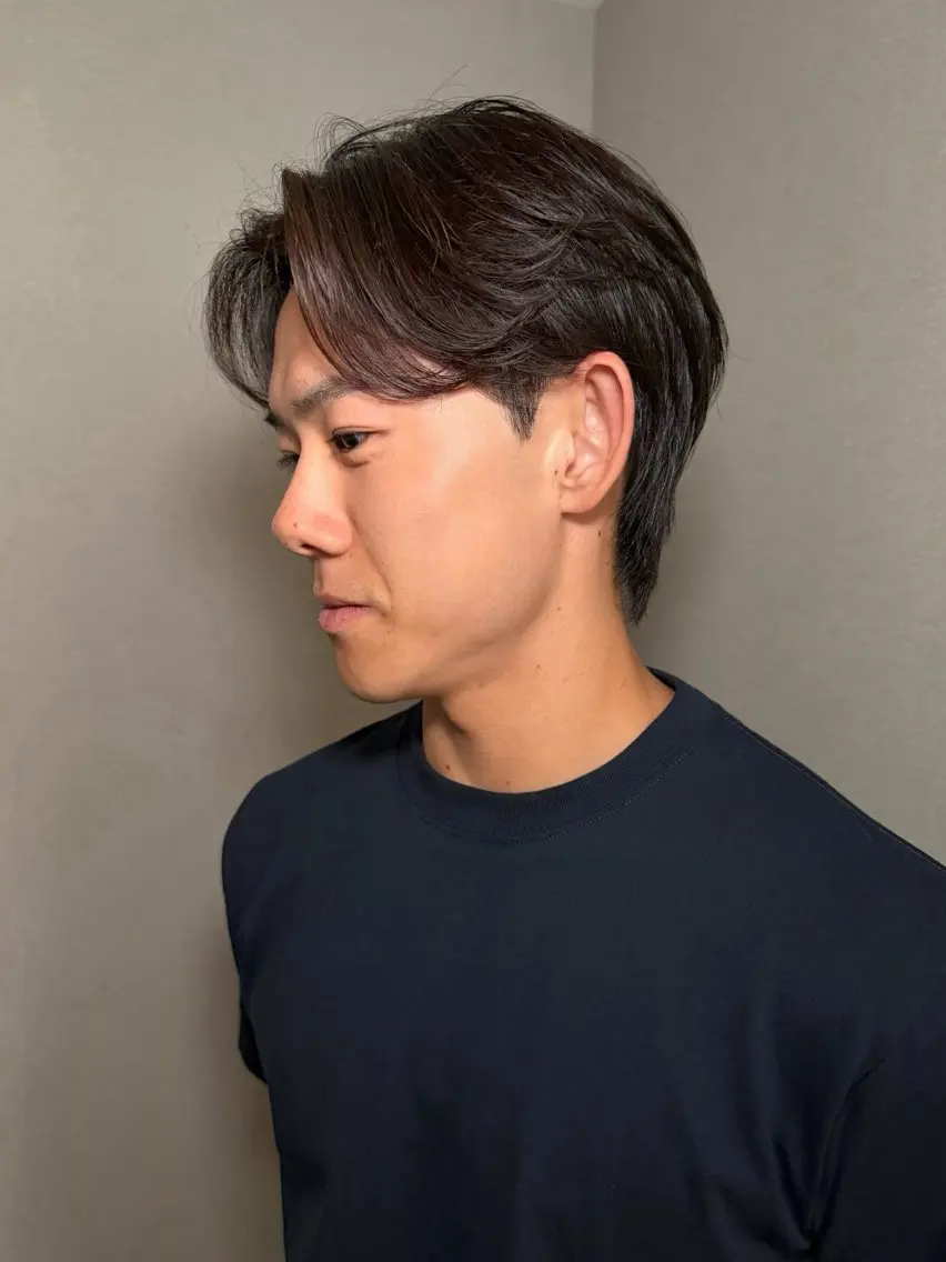 ショート パーマ メンズ カット パーマ センターパート特化 井上健太のヘアスタイル
