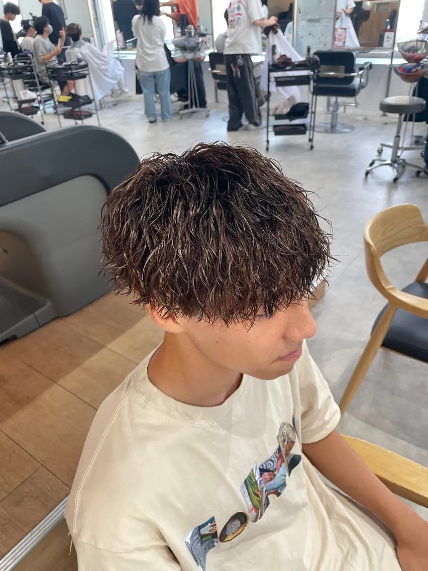 ショート パーマ メンズ カット パーマ メンズパーマ/新潟/ 万代／田崎亮🌟のヘアスタイル