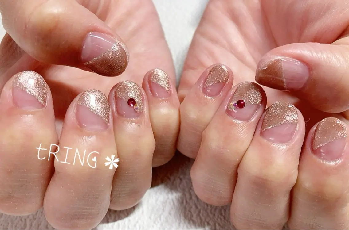 ネイル シンプルネイル ハンドネイル tRING＊ しいの木台のネイルデザイン