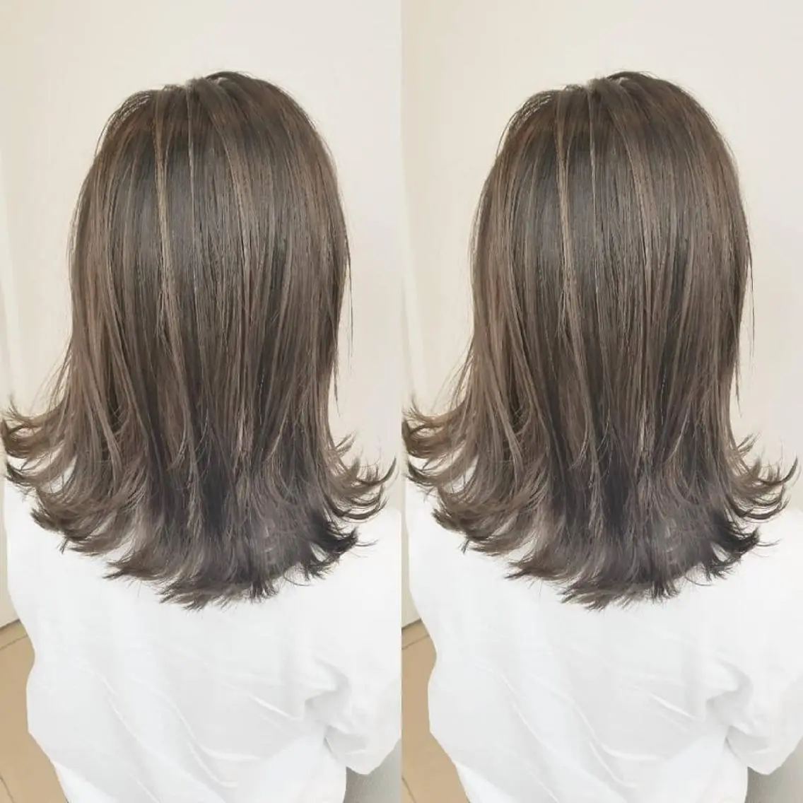 セミロング カラー バレイヤージュ レイヤーカット ブリーチ・ハイトーン 特化🎉内山のヘアスタイル